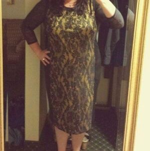 SimplyBe Bronze and Black Formal Dress